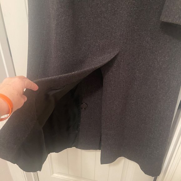 Preston & York Womens Double-Breasted Charcoal Wool Coat Size 14 - Picture 10 of 15